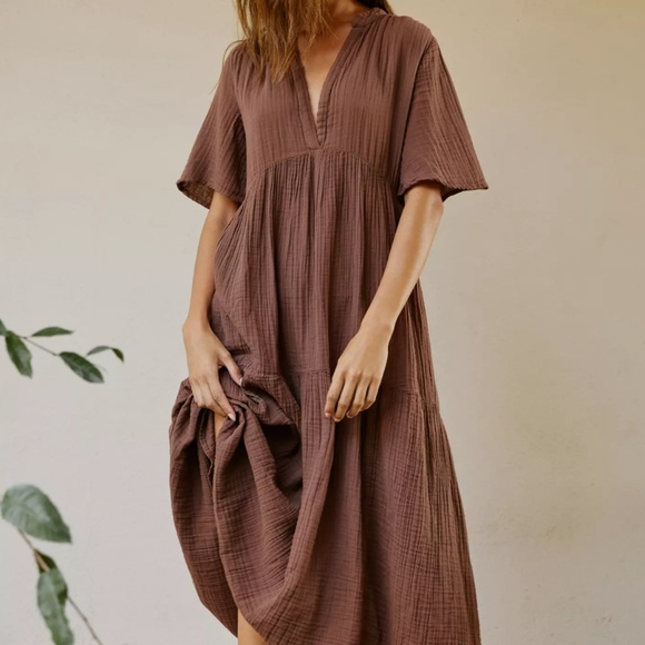 Anthropologie Kallie Flowy Maxi Dress - Terra Cotta (M) - Picture 4 of 5